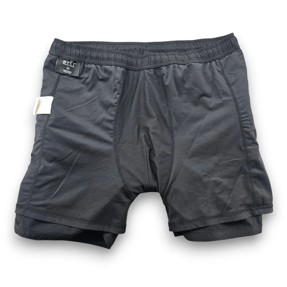 BYLT Premium Basics Shorts Mens XXL Black Lined Athletic Training Zipper Pockets